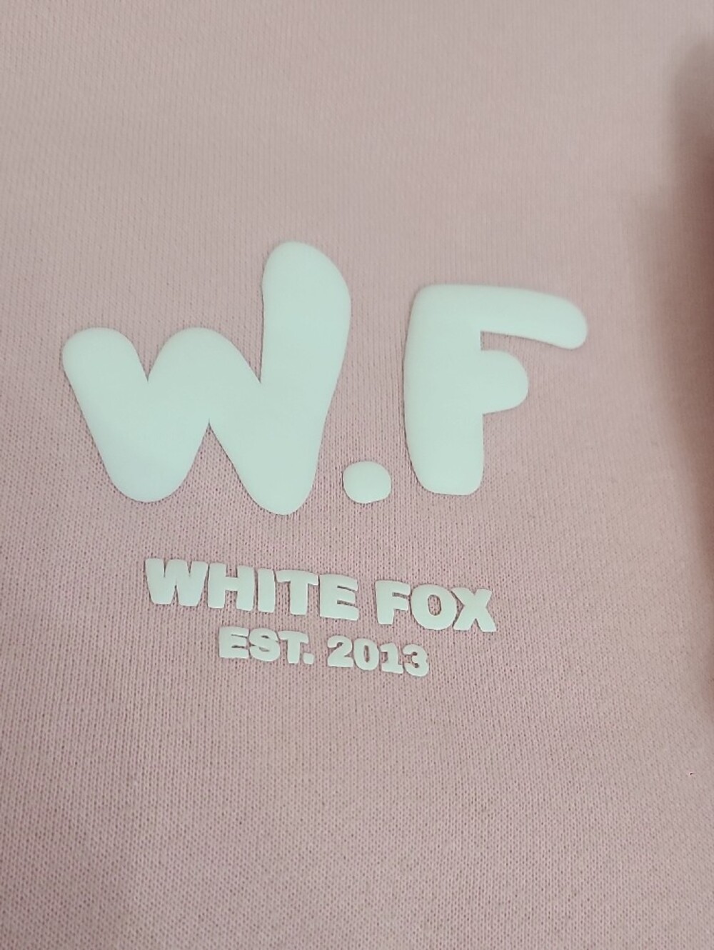 White Fox Boutique Soft Pink WF Logo Hoodie - Picture 3 of 7
